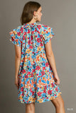 Fun and Floral Dress in Blue