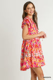 Fun and Floral Dress in Magenta