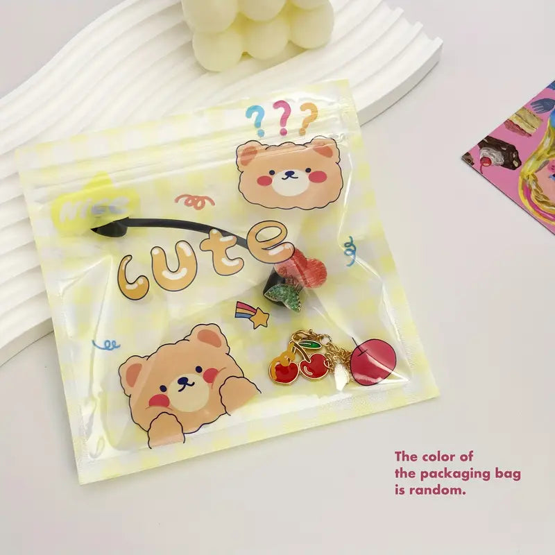 Cherry Silicone Straw Topper and Handle Charm Set Bag