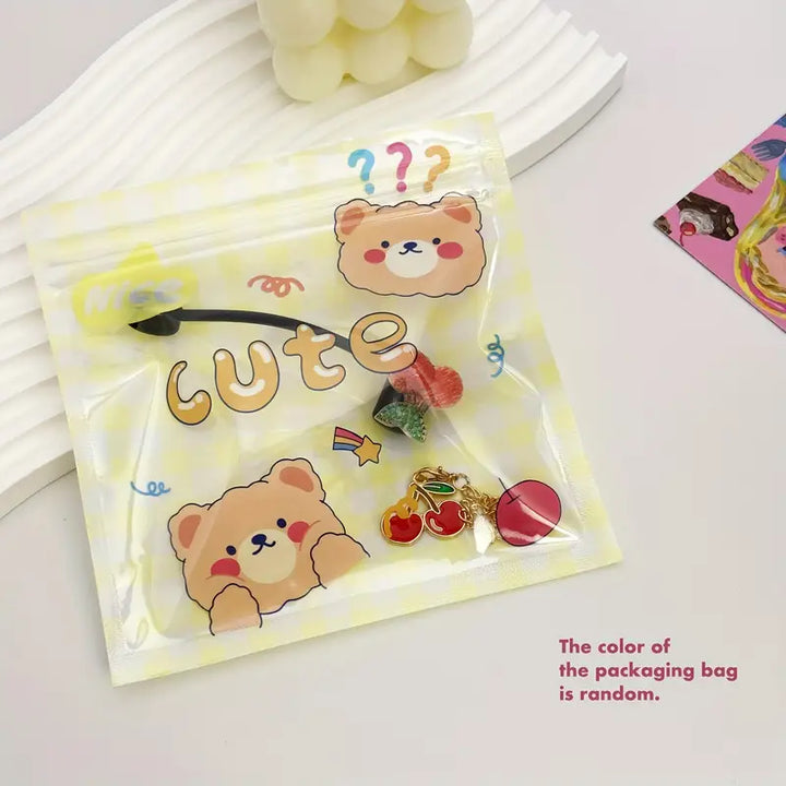 Cherry Silicone Straw Topper and Handle Charm Set Bag