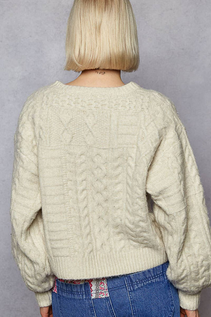 USA Flag Sweater Cable Knit Long Sleeve