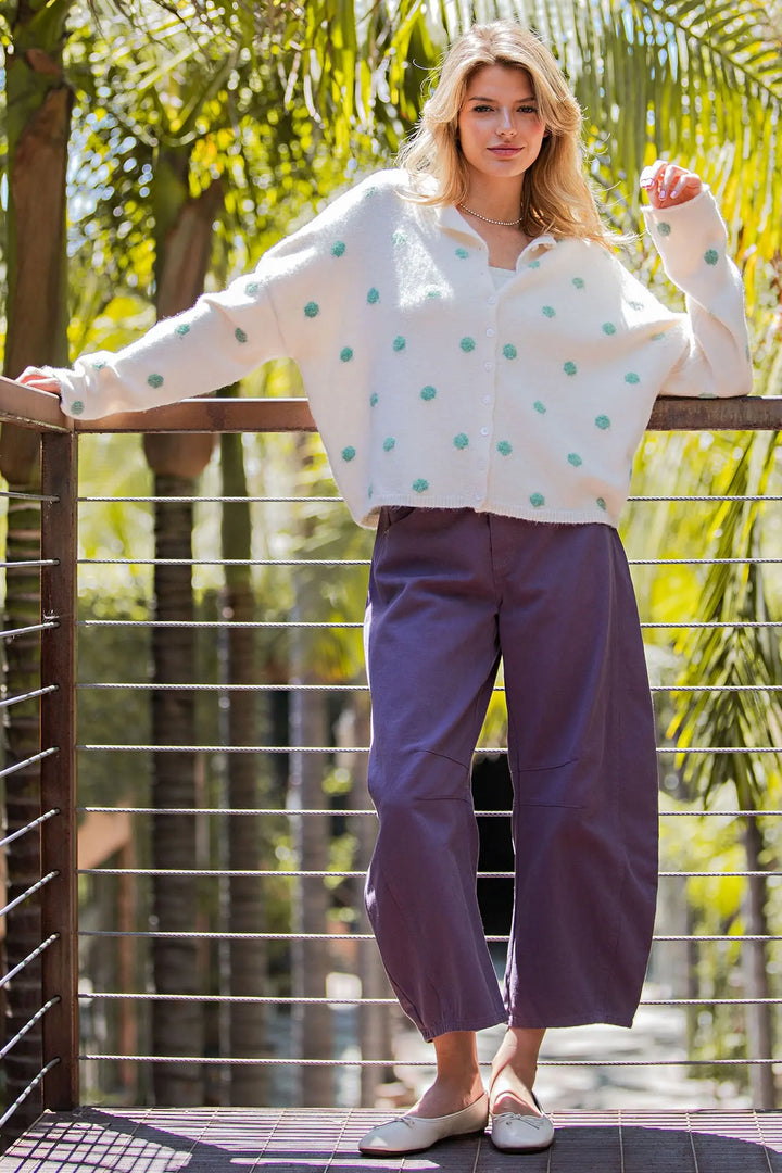 Polka Dot Button Down Cardigan