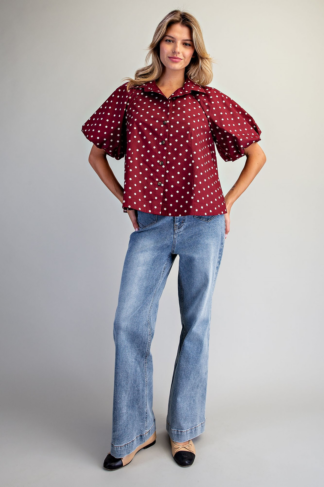 Maroon Smock Top