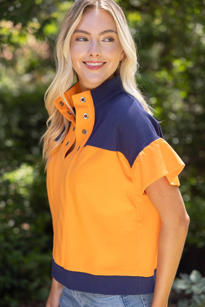 French Terry Top in Orange