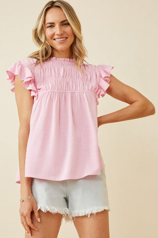 Scrunched Top in Pink