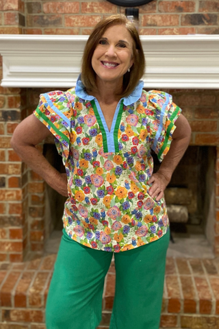 Ruffles and Flowers Top