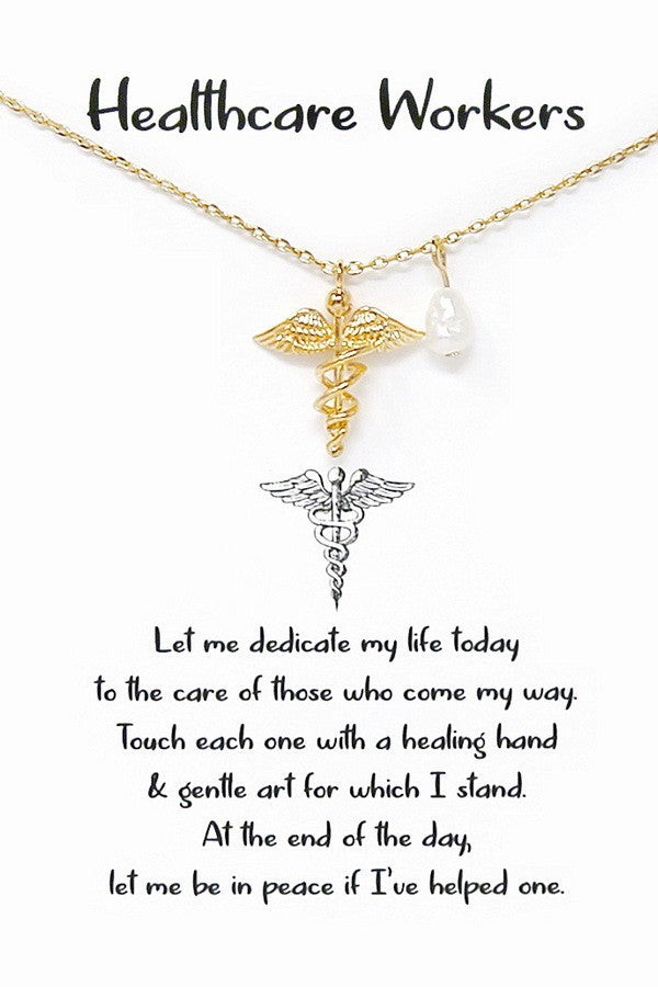 Healthcare Worker Necklace Gold