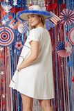White, Red and Blue Dress