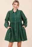 Hunter Green Corduroy Dress