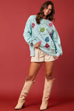 All About the Ornaments Sweatshirt in Light Blue