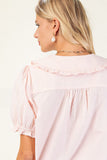 Pink Peter Pan Collar Top