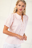 Pink Peter Pan Collar Top