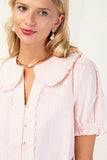 Pink Peter Pan Collar Top