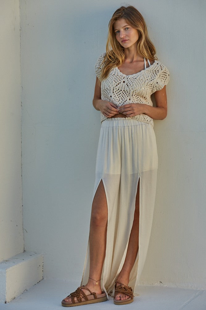 Kendra Crochet Top V-Neck