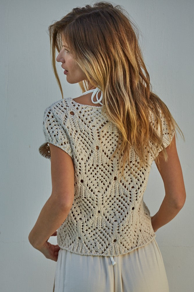 Kendra Crochet Top V-Neck