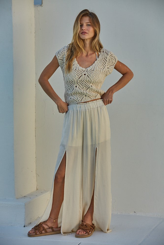Kendra Crochet Top V-Neck