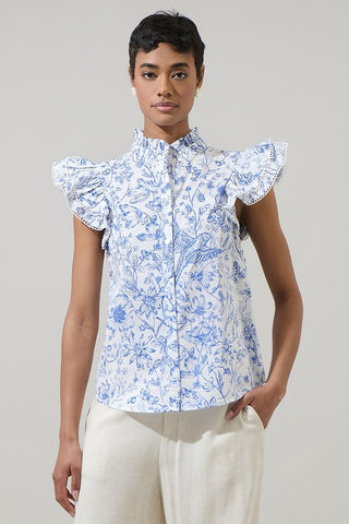 Eve Floral Dacey Button Up Top