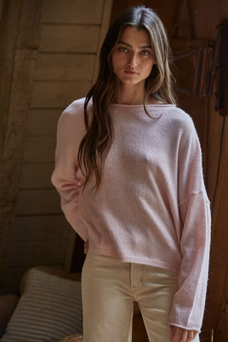 Fun Knit Sweater in Baby Pink