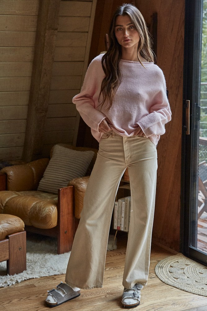 Fun Knit Sweater in Baby Pink