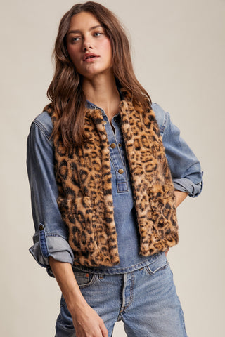 Faux Leopard Vest