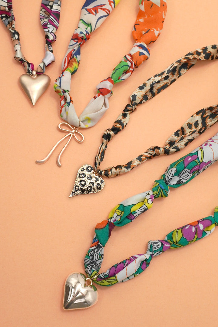 Scarf Necklace Heart Wrap