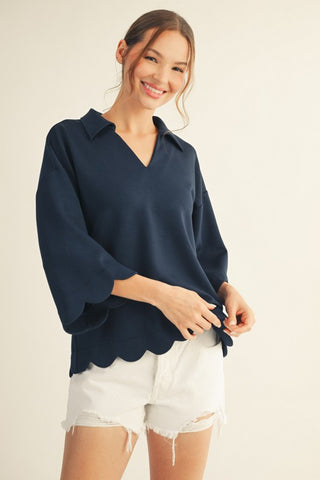 The Scallop Edge in Navy