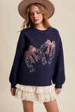 Horse Shoes and Sequins Sweater