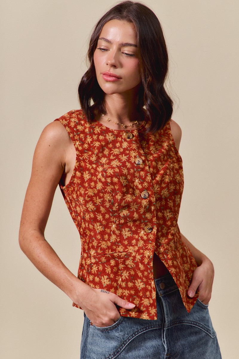 Floral Vest Slim
