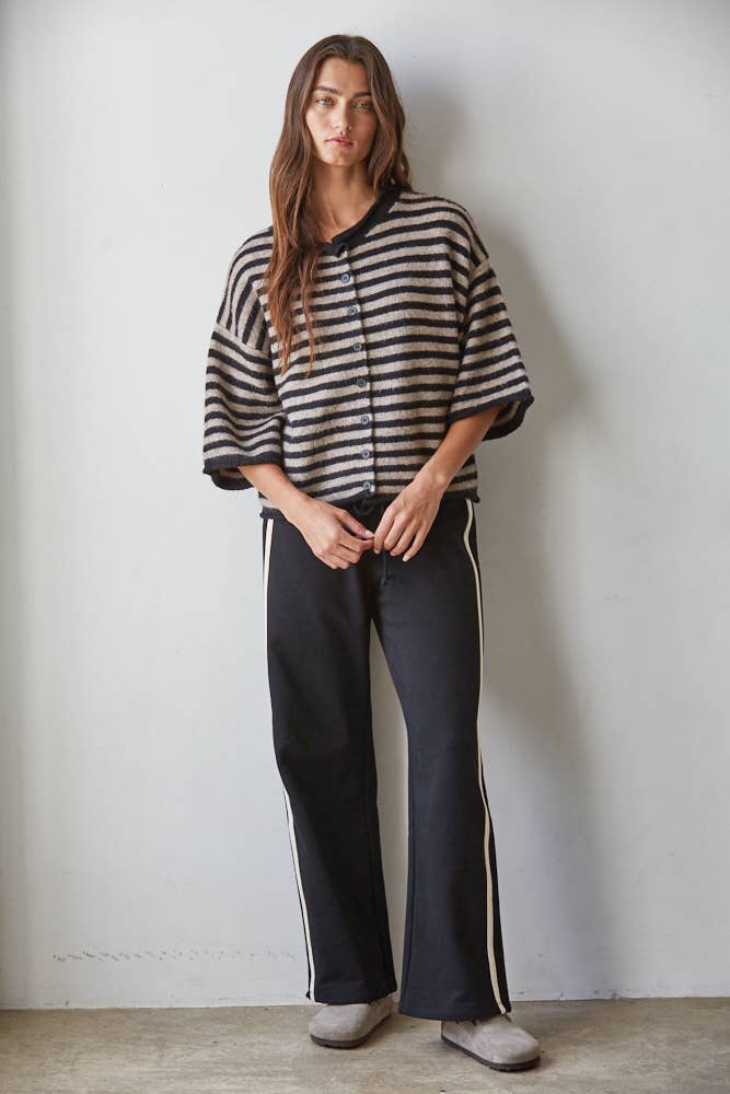 Striped Cardigan in Brown