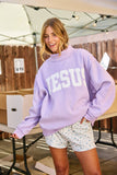 'JESUS'  Mock Neck Sweatshirt in Lavender
