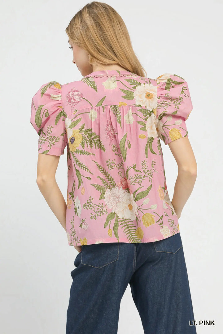 Pink and Floral Top Denim