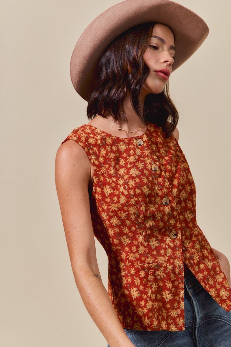 Floral Vest Slim