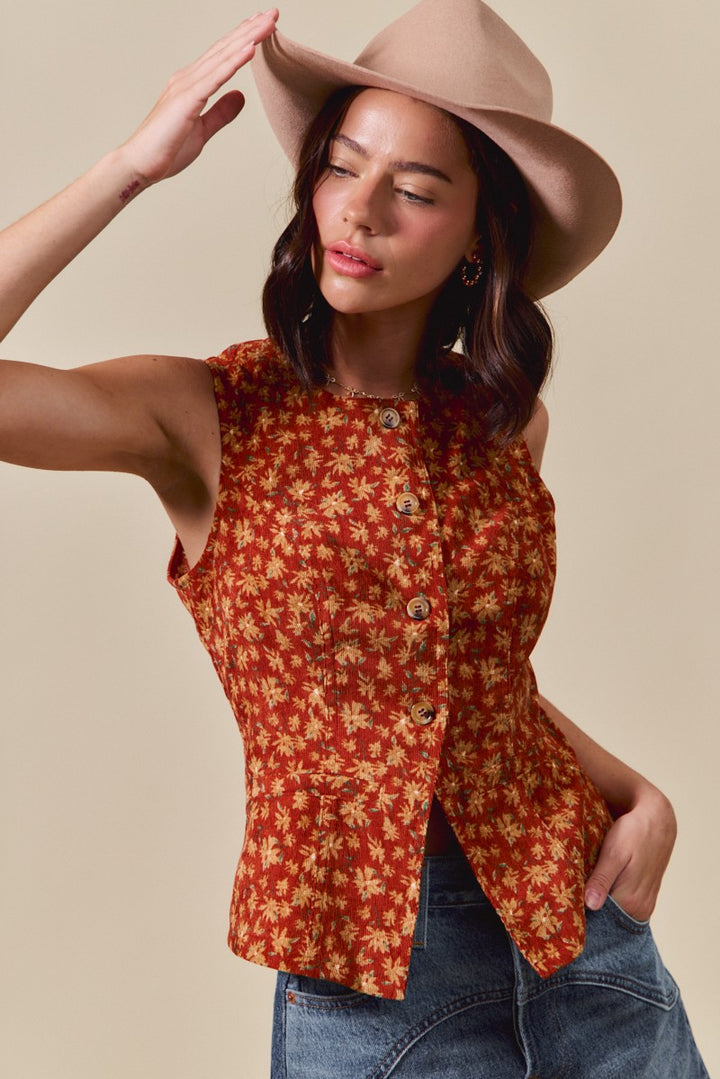 Floral Vest Slim