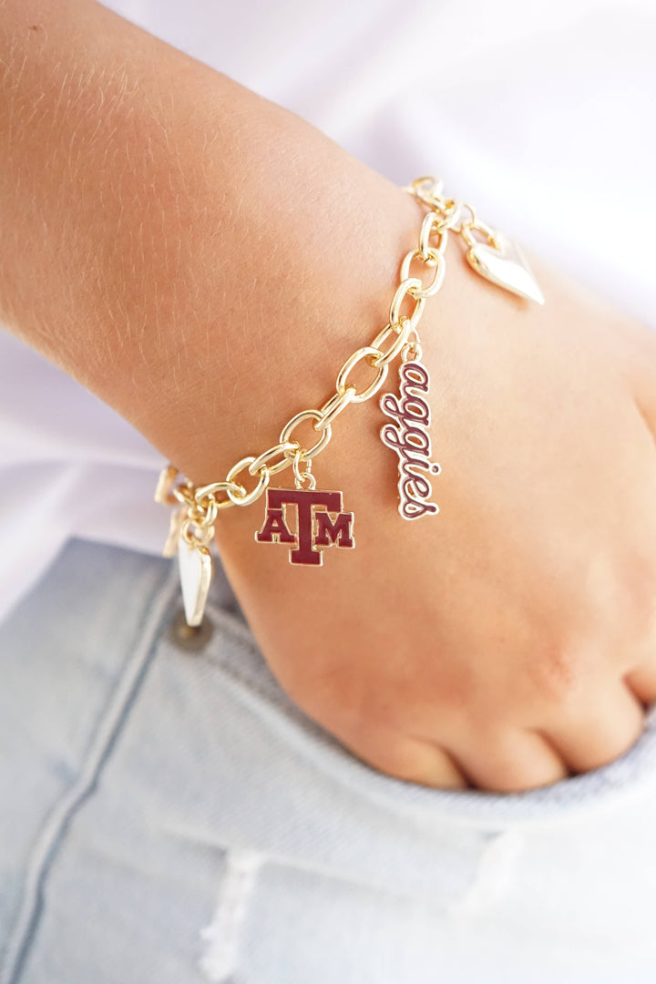 Gold anklet with &