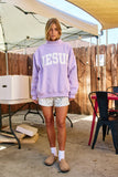 'JESUS'  Mock Neck Sweatshirt in Lavender