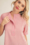 Pink and Gingham Top