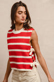 Side-Tied Vest in Red