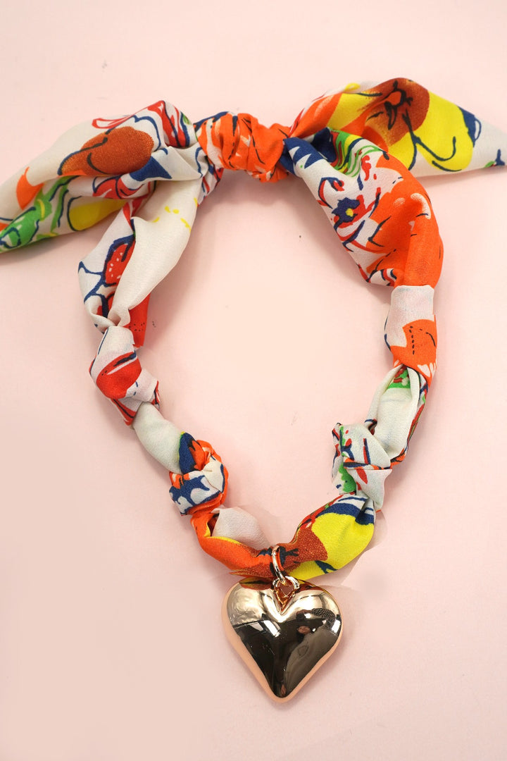 Scarf Necklace Heart Wrap