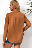 Waffle Knit Henley in Pumpkin Spice