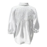 Double White Cowgirl Top Denim Western Oversized