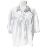 Double White Cowgirl Top Denim Western Oversized