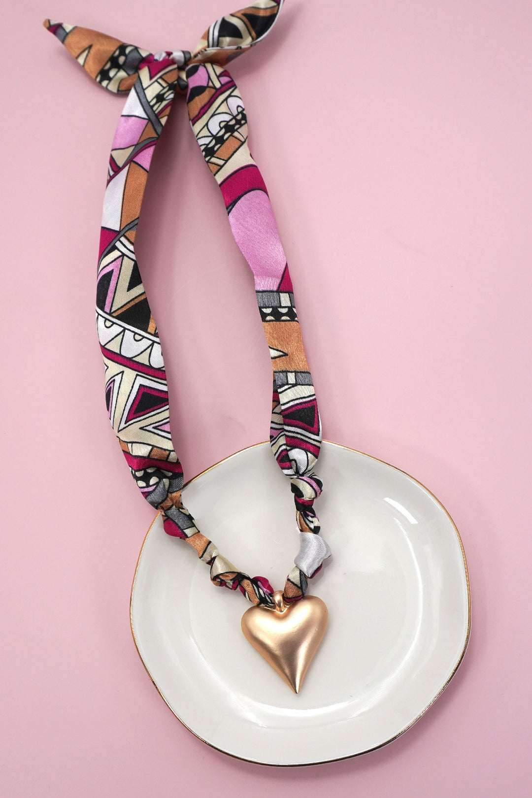 Scarf Necklace Heart Wrap