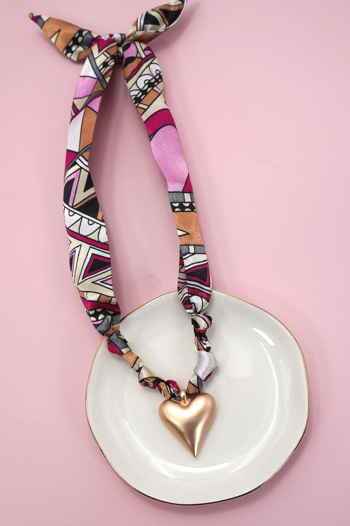 Scarf Necklace Heart Wrap
