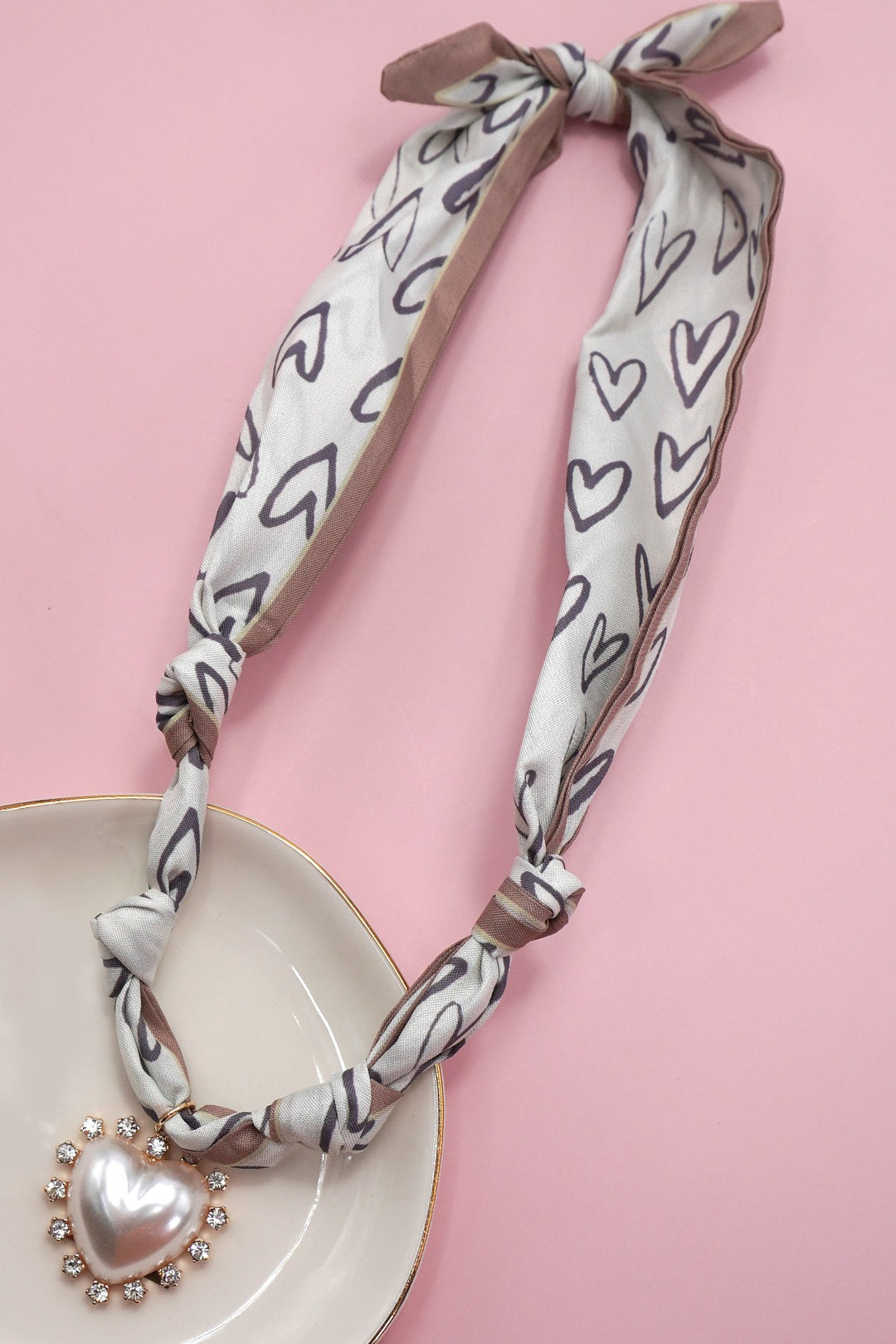 Scarf Necklace Heart Wrap