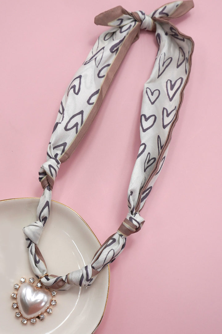 Scarf Necklace Heart Wrap