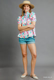 Floral High Neck Top