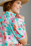 Floral High Neck Top