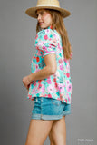 Floral High Neck Top