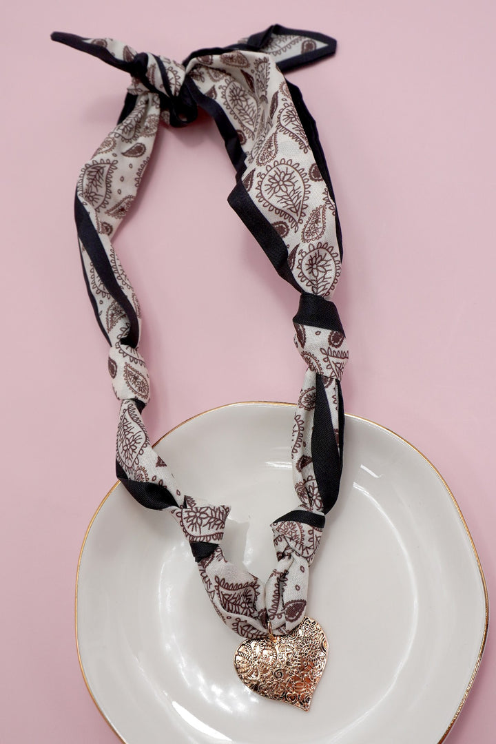 Scarf Necklace Heart Wrap