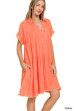 Washed Up Dress in Coral